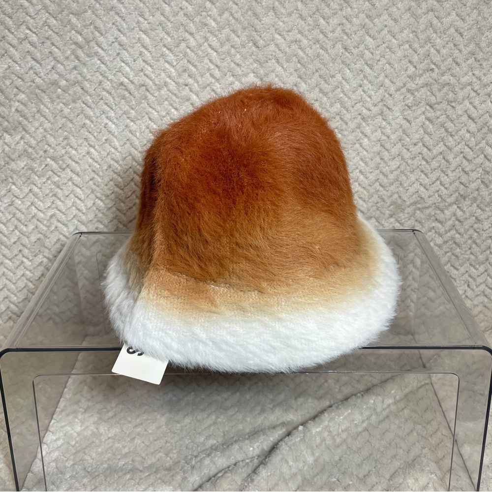 Urban Outfitters Brown Ombré Fuzzy faux fur Bucket Hat Y2K‎ Style Streetwear NWT